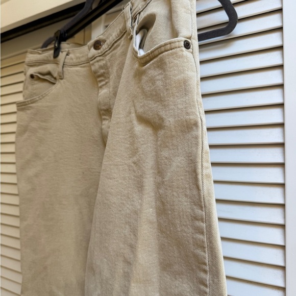 Wrangler Tan Straight Fit Jeans Lightweight Denim Men’s Sz 38x30 - Picture 4 of 13